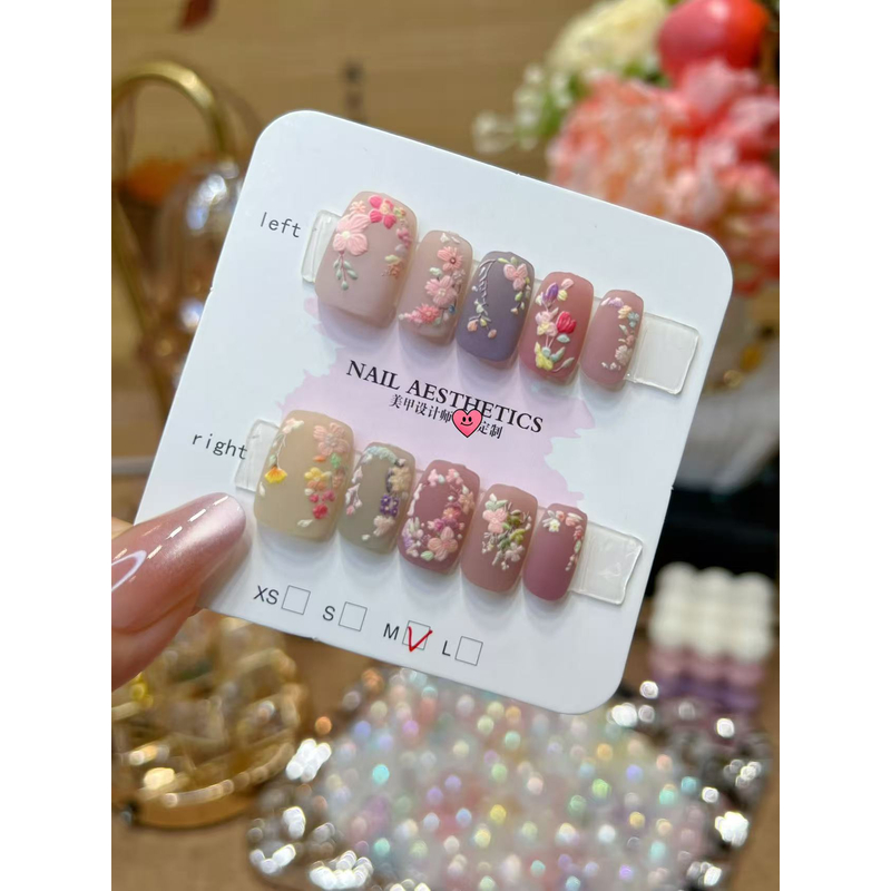 C370莫奈花园可拆卸穿戴美甲 10片装