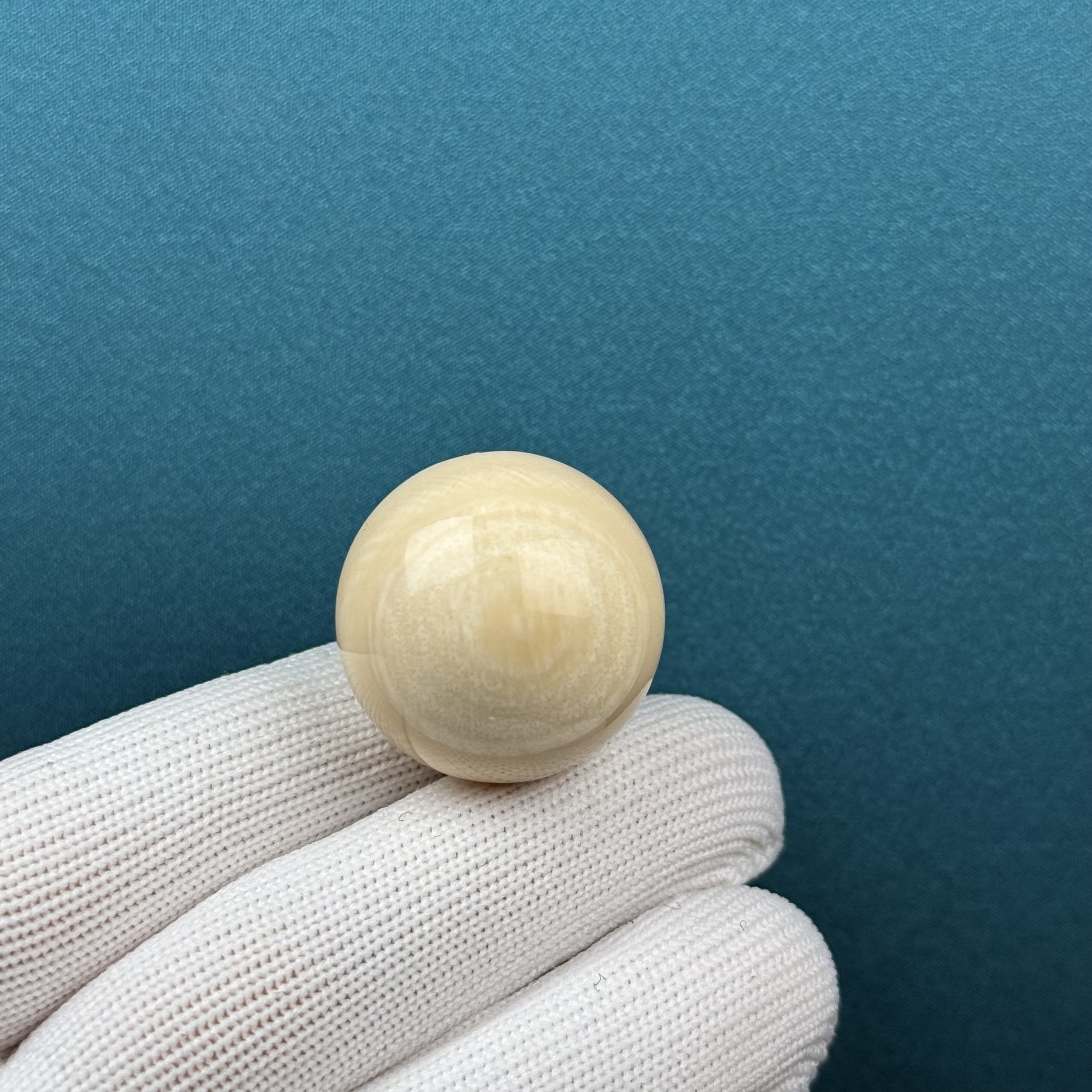 D88-90天然猛犸牙 芝士皮圆珠26mm支持复检假一罚十