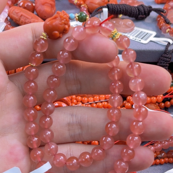 南红玛瑙多样性发一未镶嵌冰粉貔貅双圈