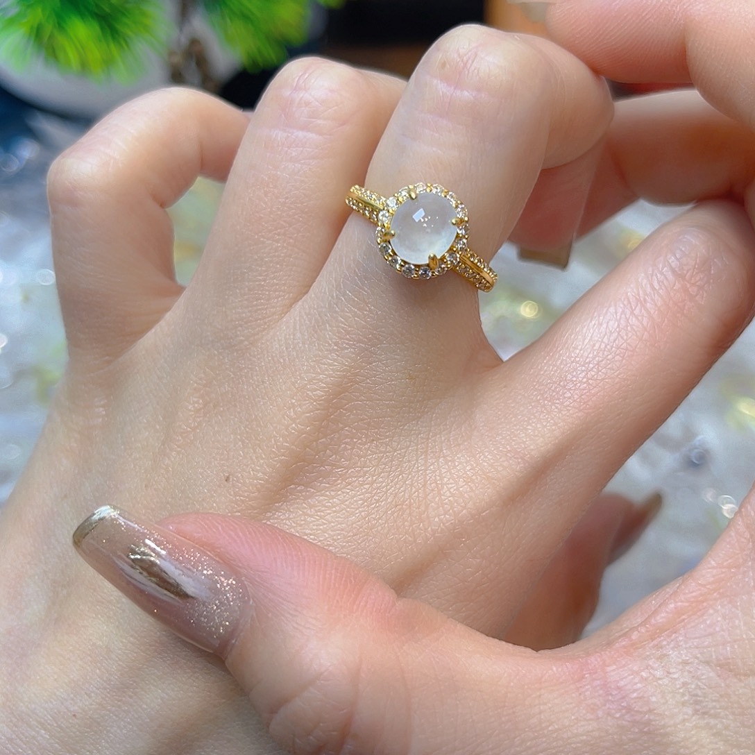 翡翠银S925镶嵌戒指