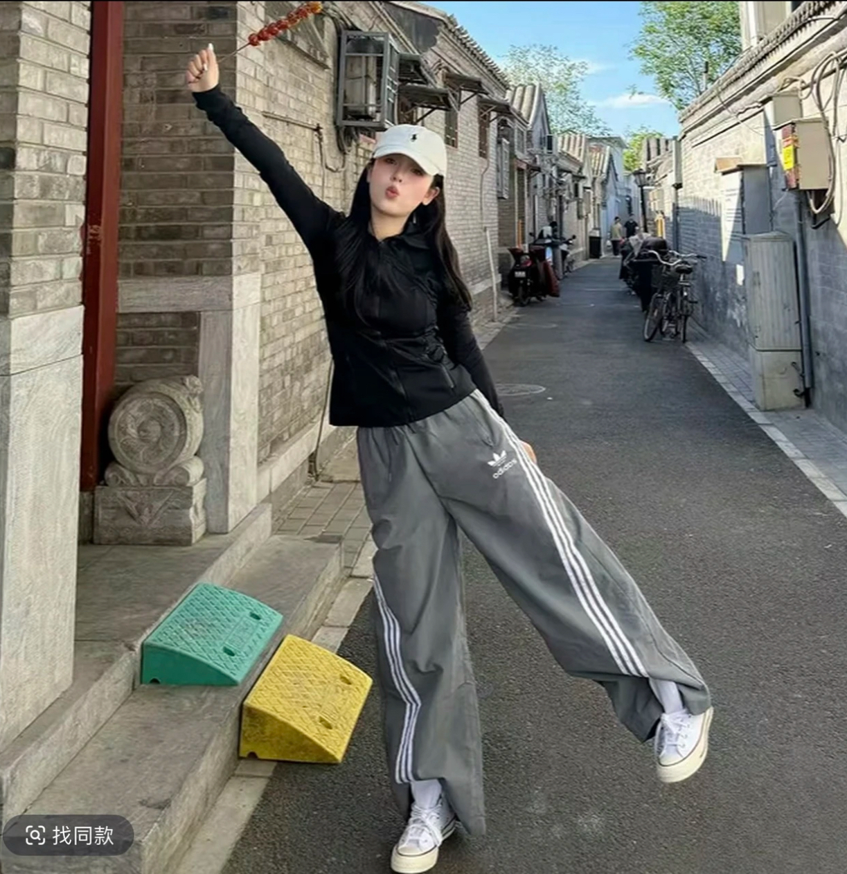 【商场撤柜】 三条杠夏季男女刺绣扭扭裤长裤宽松韩式清爽透气经典