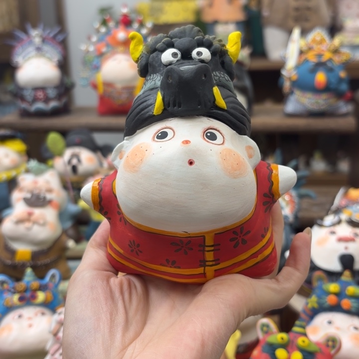 摆件手捏陶艺摆件