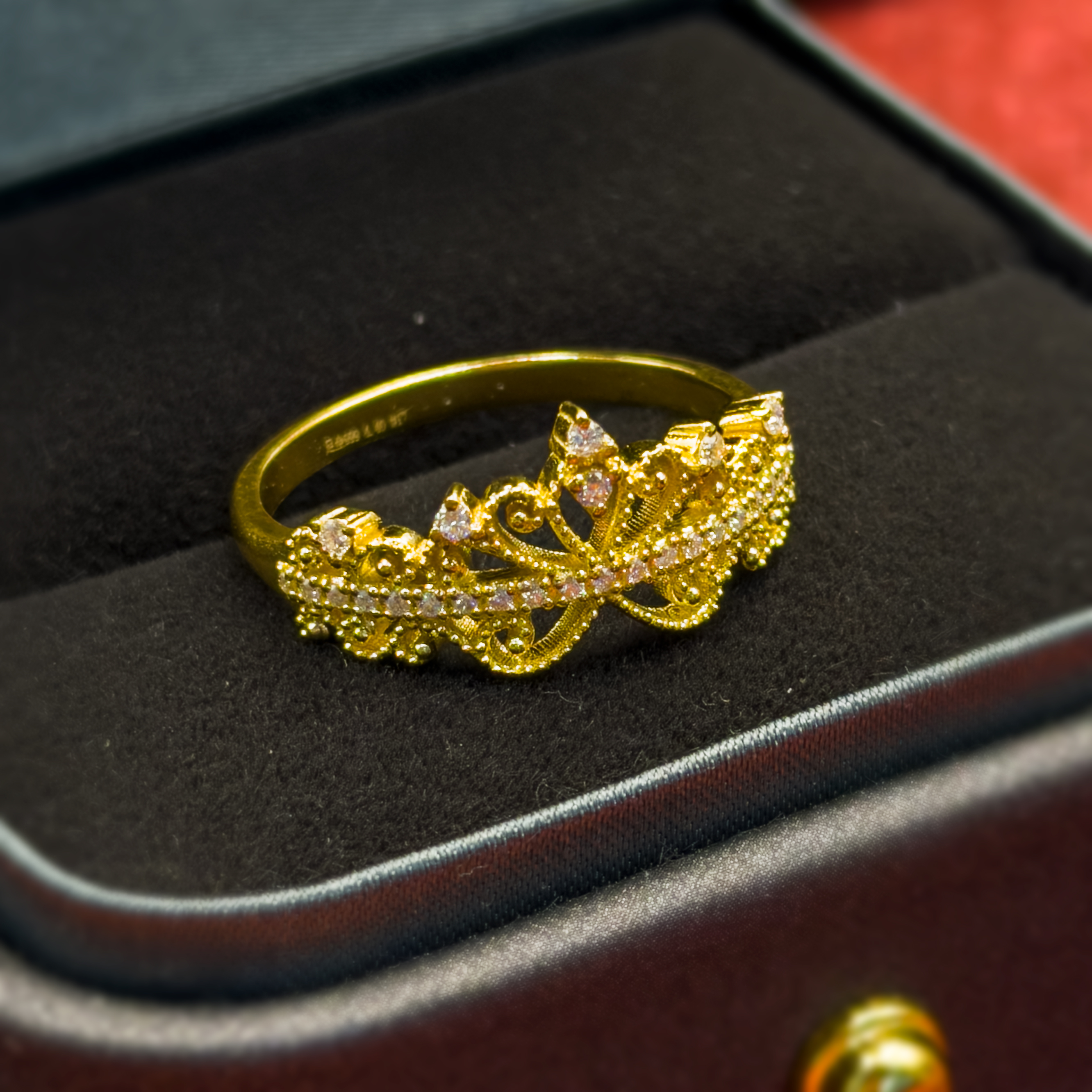  瑞意珠宝黄金足金999【】戒指/镶嵌黄金首饰