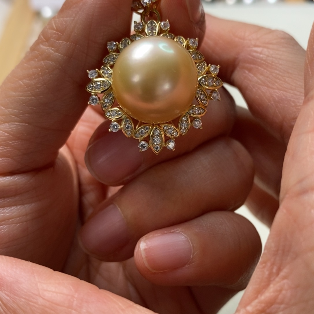 海水珍珠颈饰银S925镶嵌