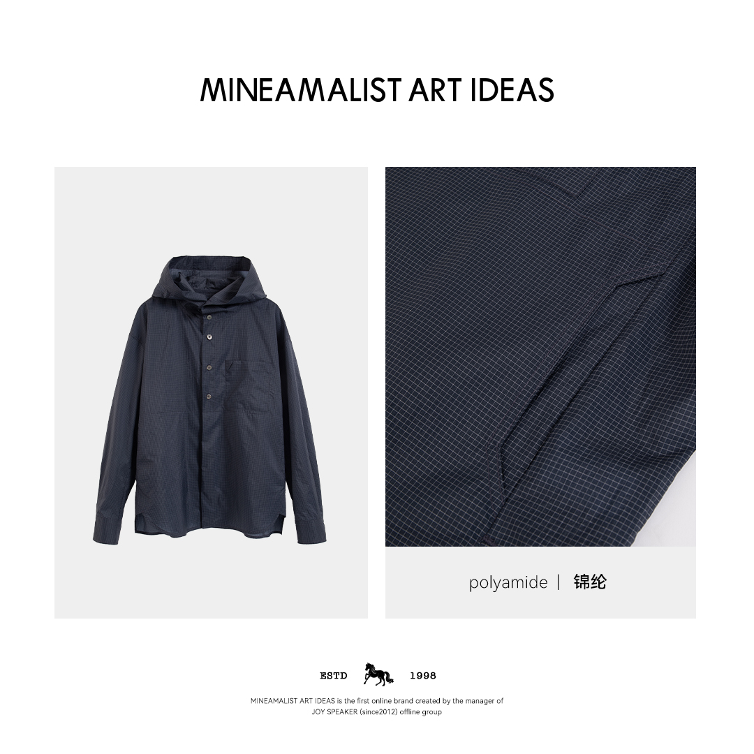 夏季暗格纹连帽防晒外套3566M