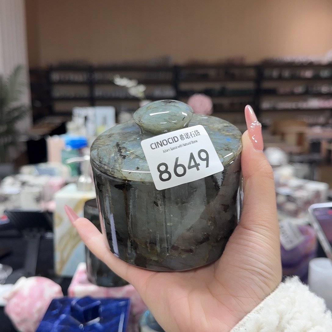 宏***纺蓝翡翠储物罐福利8649