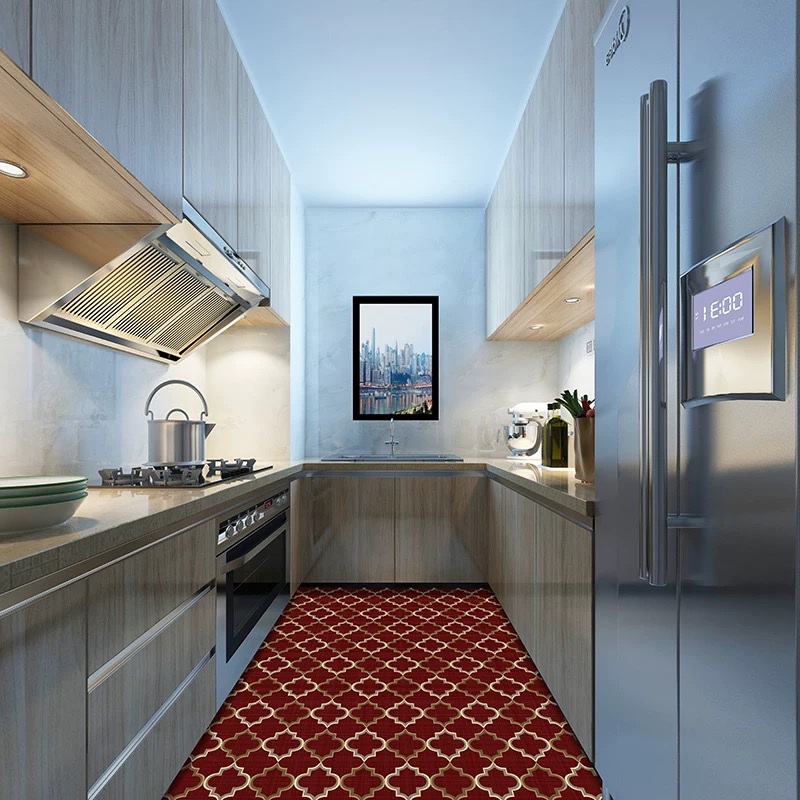 厨房地垫防水防油可擦免洗皮革阳台地毯门厅满铺防滑入户玄关脚垫