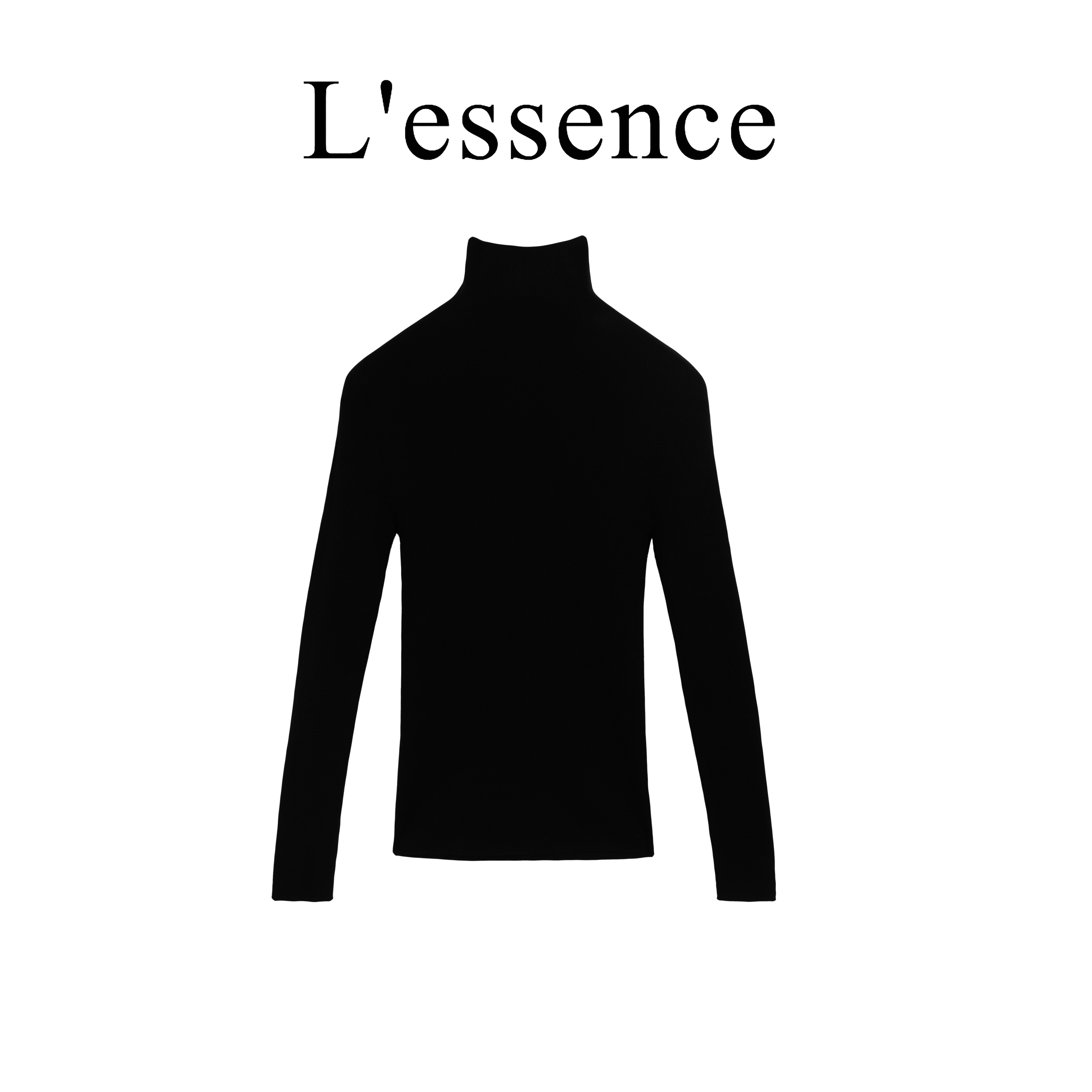 【L'essence】纸片人 黑色显瘦高领气质打底衫-YG25120405