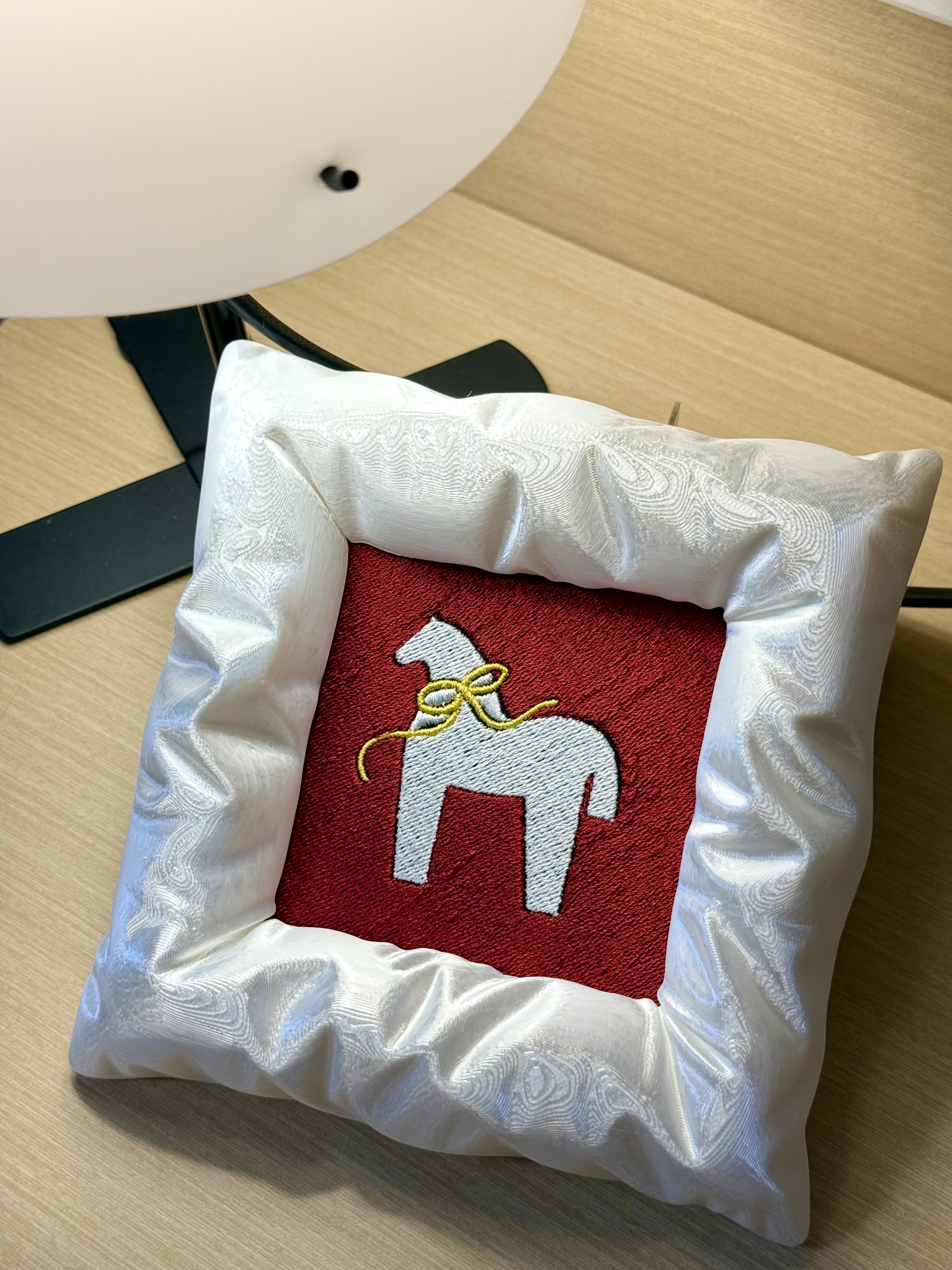 马年刺绣装饰画法式中古风高级感装饰画摆件3D打印边框