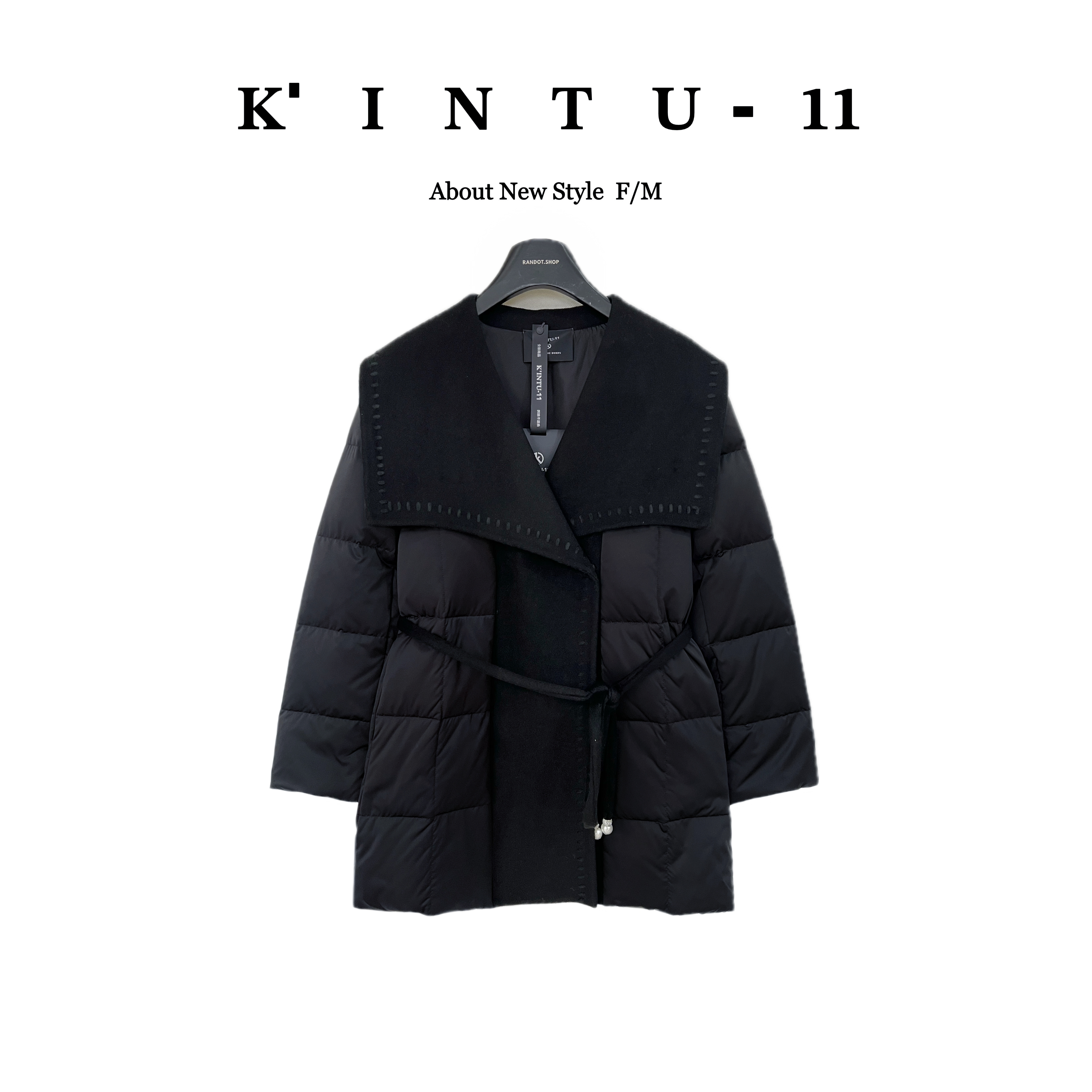  【K-11】原创设计“90%白鹅绒+绵羊毛”拼接明线毛呢鹅绒服外套7789