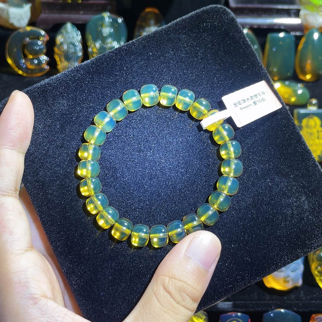 手链琥珀未镶嵌蓝珀老型手串9mm