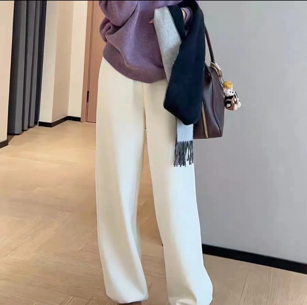 阔腿休闲裤复古高腰加绒加厚宽松冬款KD89213