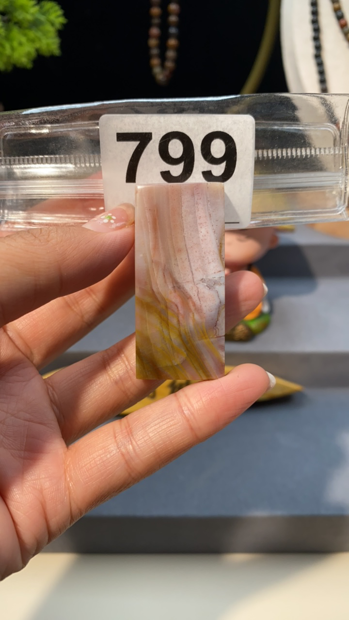 天然北票硅化玉牌子长：50mm宽：23mm厚：8mm