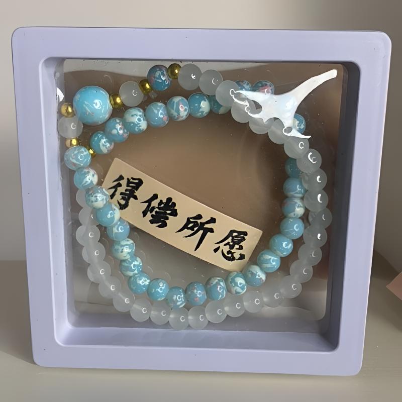 合成金属琉璃手链 女士多圈手链琉璃