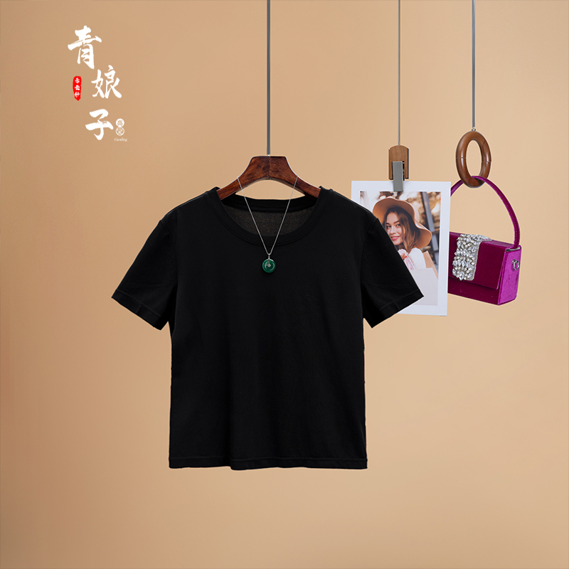 青娘子真丝（凝萱）新中式国风时尚百搭透气休闲半袖套头上衣-60152