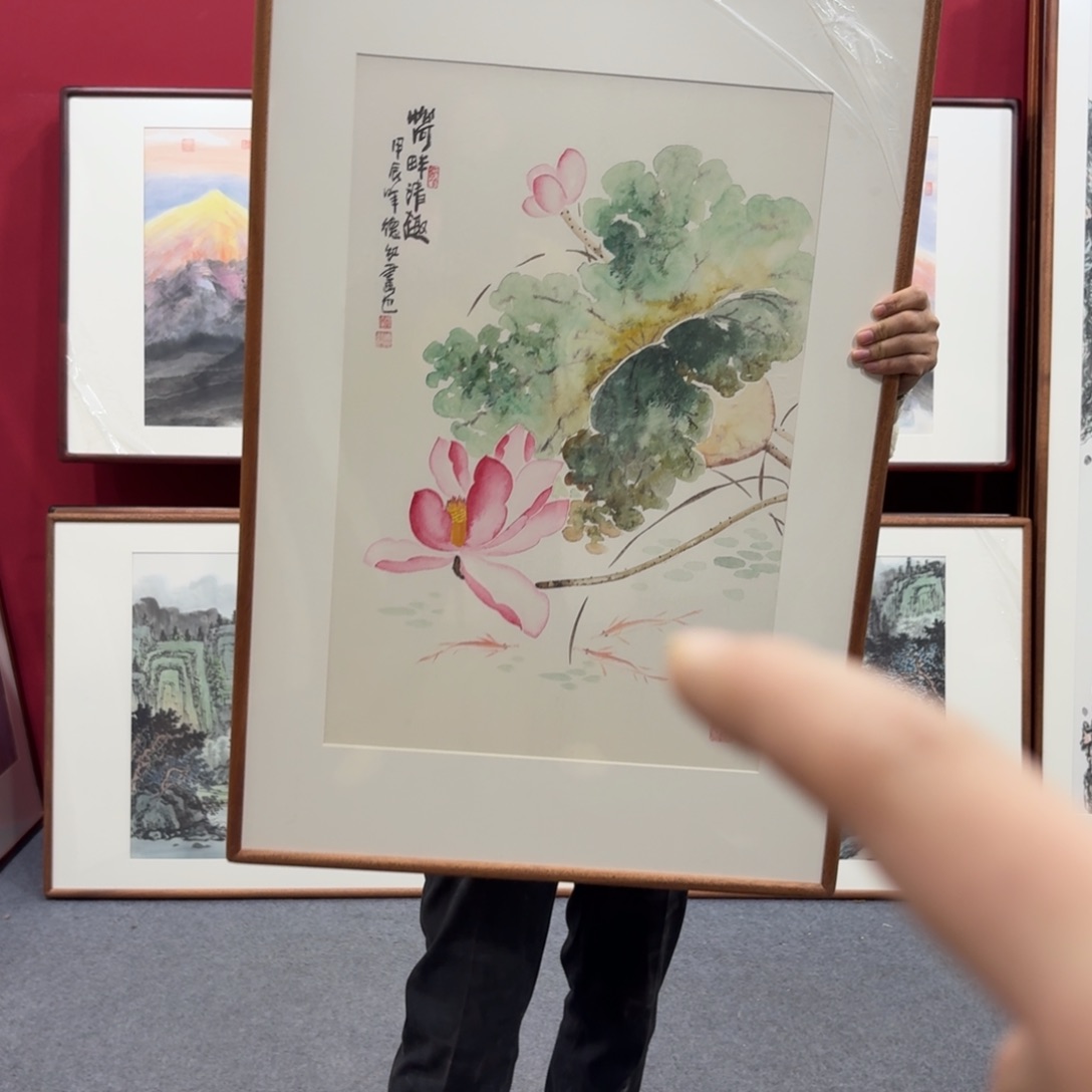 国画带框绘画90/60尺寸