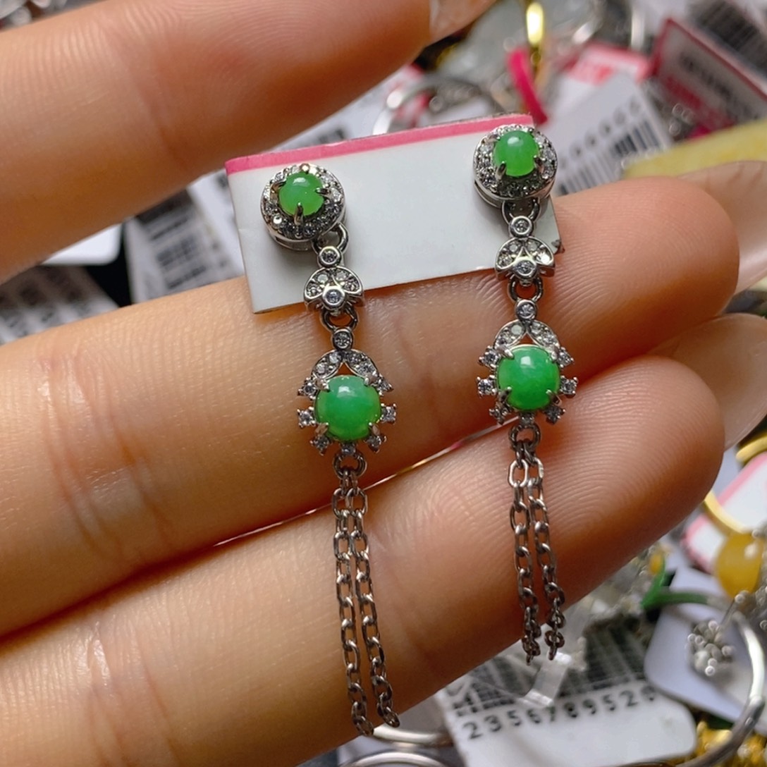 银S925镶嵌戒指翡翠百内无作为