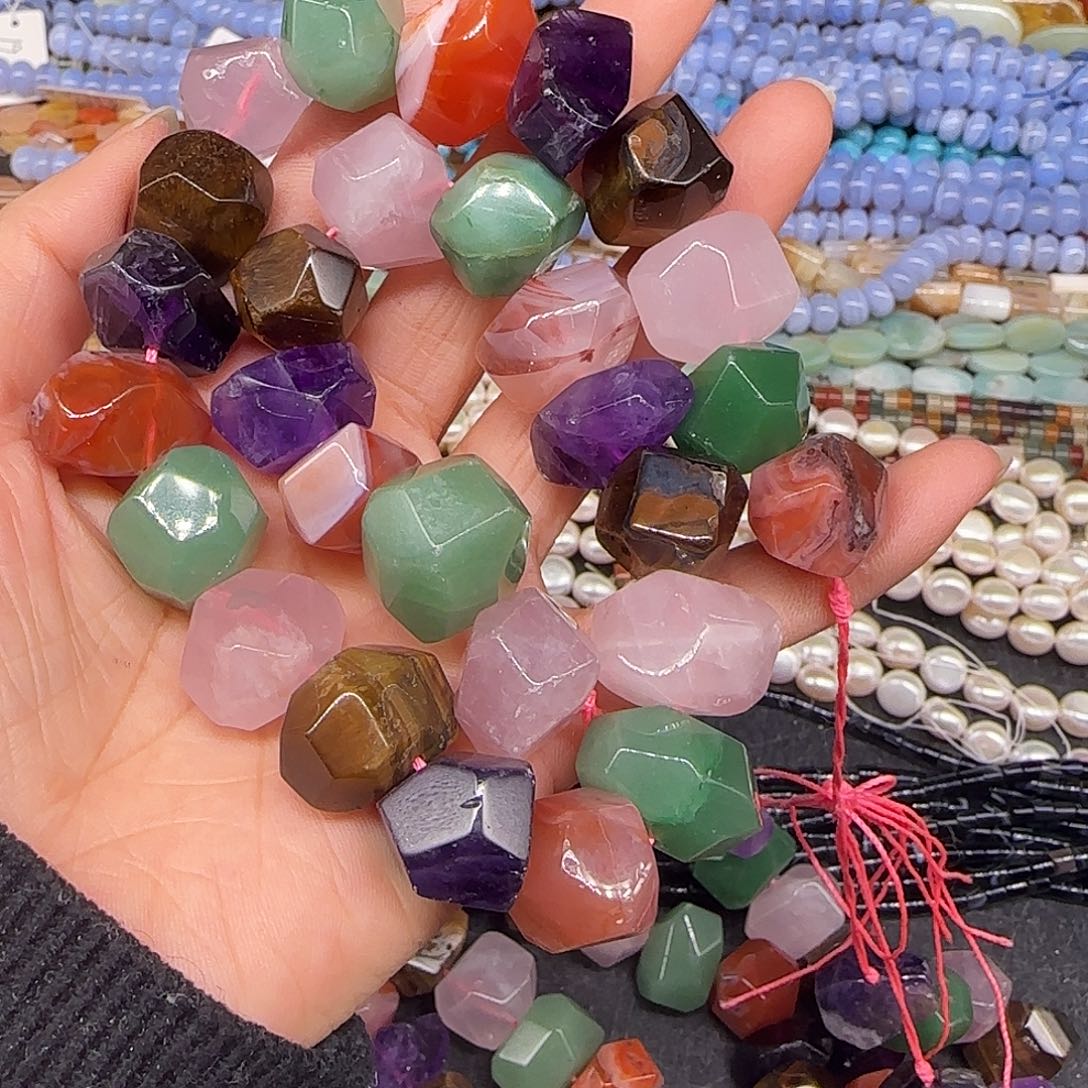 玛瑙/玉髓合金珠宝半成品多宝17mm一条