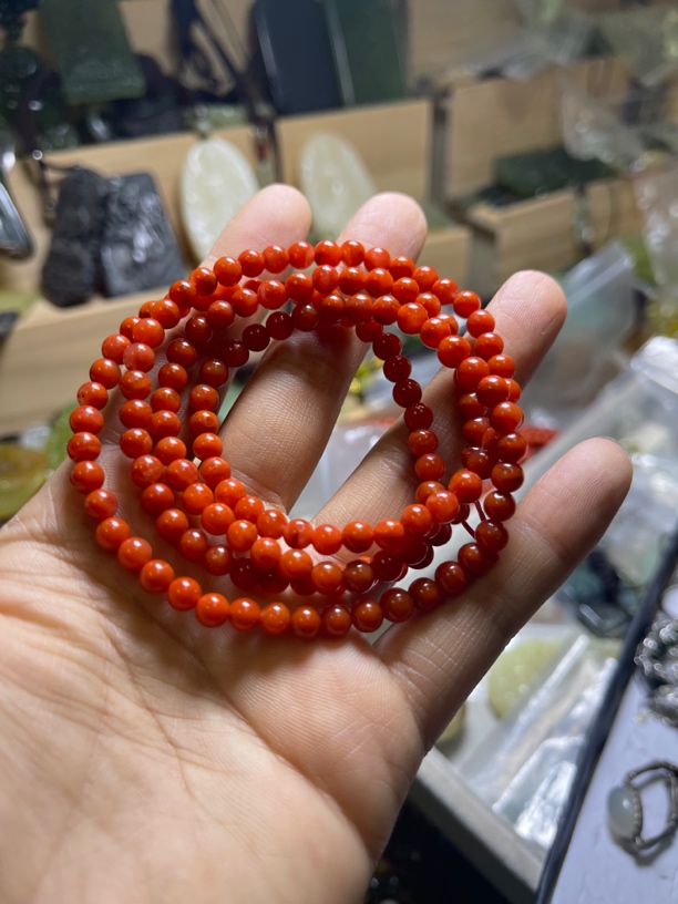 天然南红多圈手链，项链两用