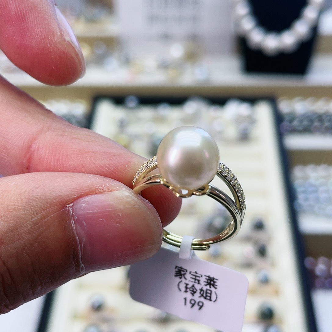 海水珍珠戒指银S925镶嵌