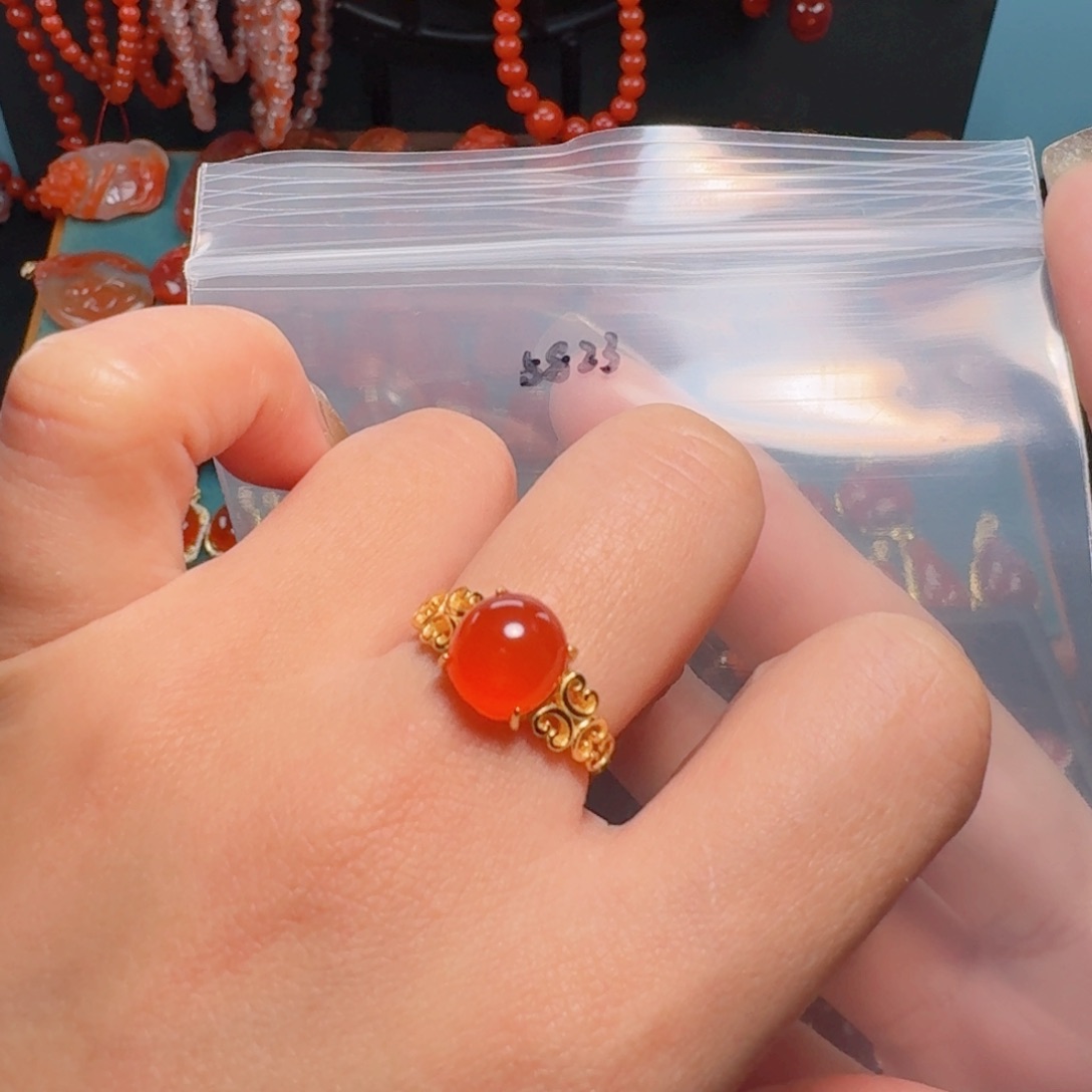 南红玛瑙南红 银S925镶嵌