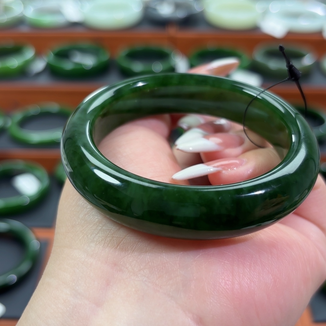 和田玉未镶嵌手镯56-57