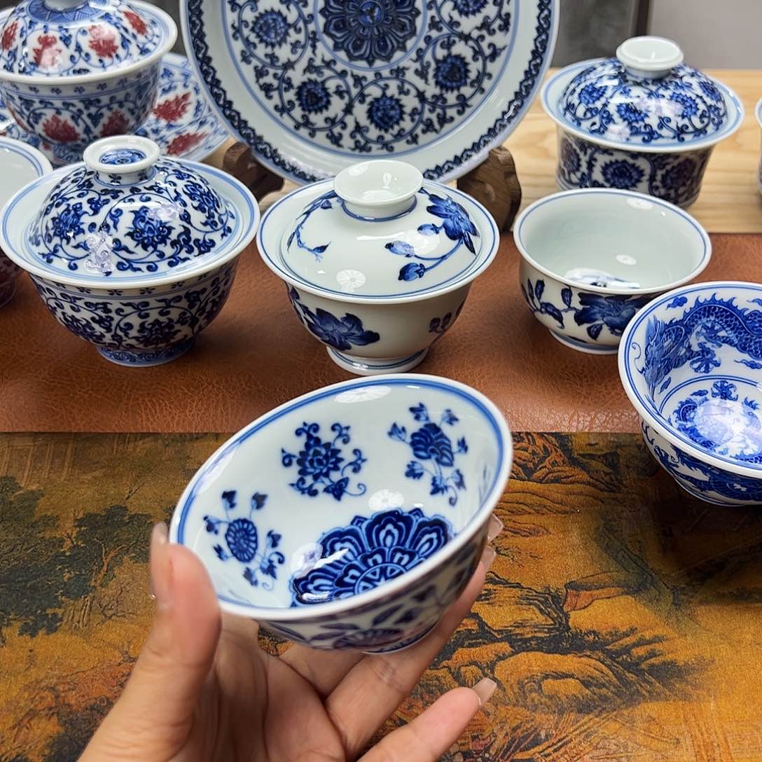 杯景德镇满绘斗笠杯