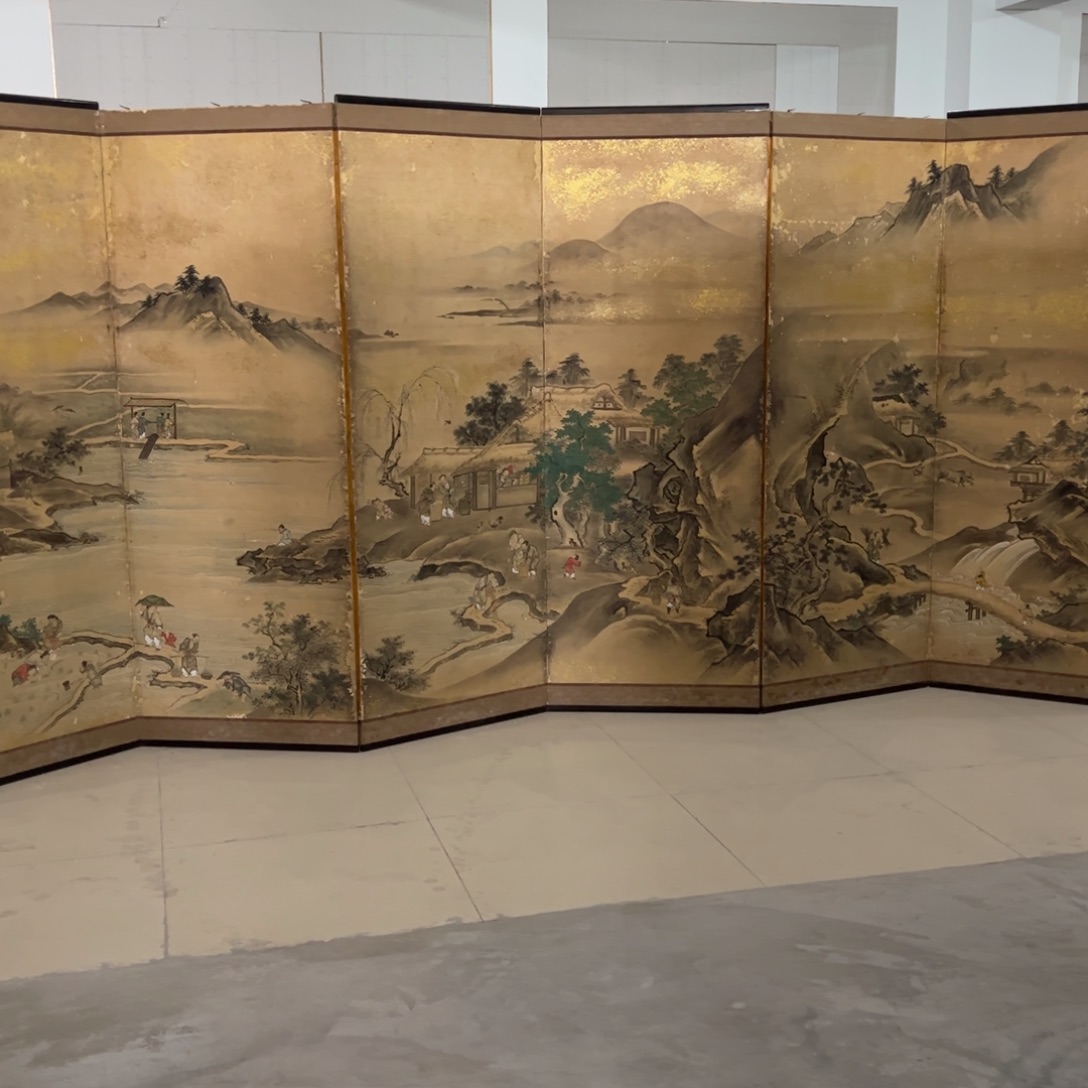 绘画屏风框画茶空间设计