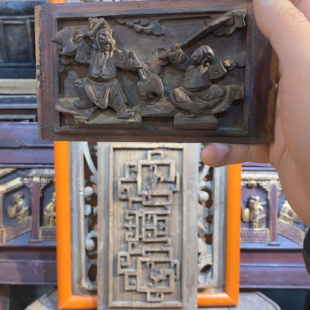 香樟木美****脚老木雕花板