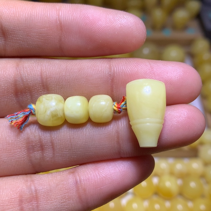 蜜蜡裸石未镶嵌天然俄料浓白花蜜蜡套装8-10.5