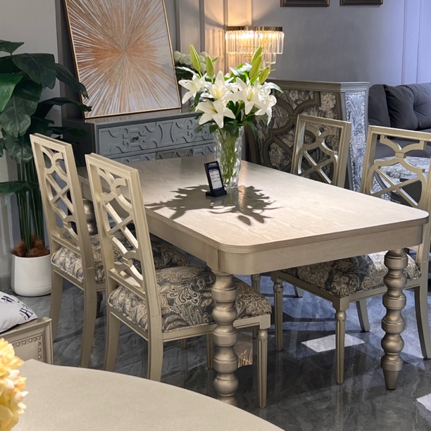 美式餐桌餐台长方形餐厅欧式雕刻书椅雕花法式餐椅