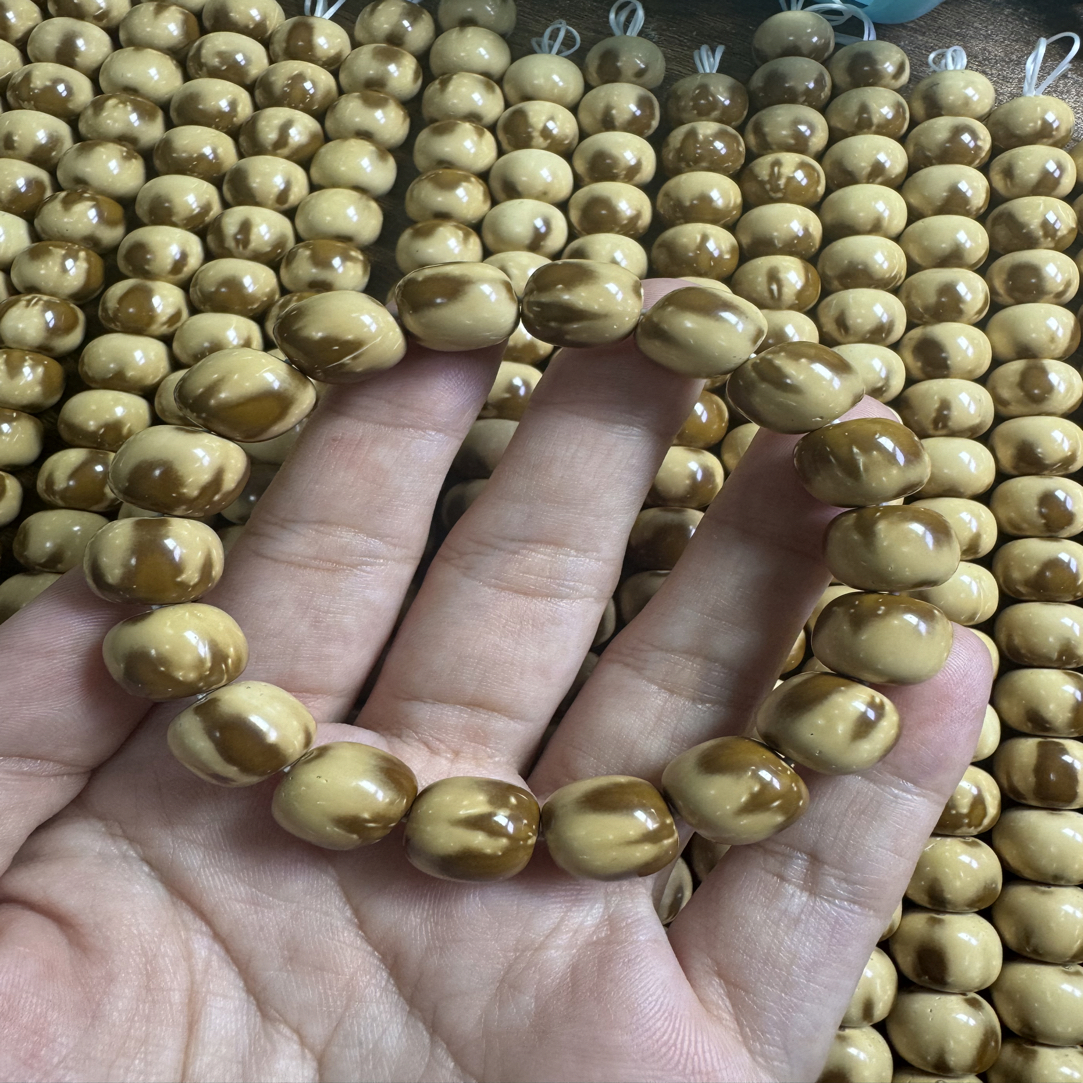 精品紫金鼠12*11mm半实心花皮老型文玩手串