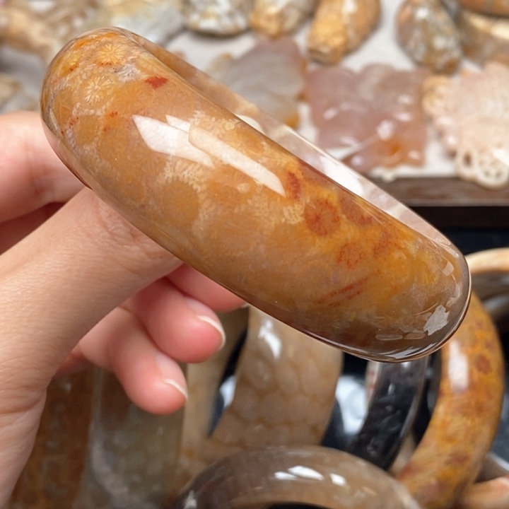 硅化珊瑚（珊瑚玉）手镯未镶嵌58.5