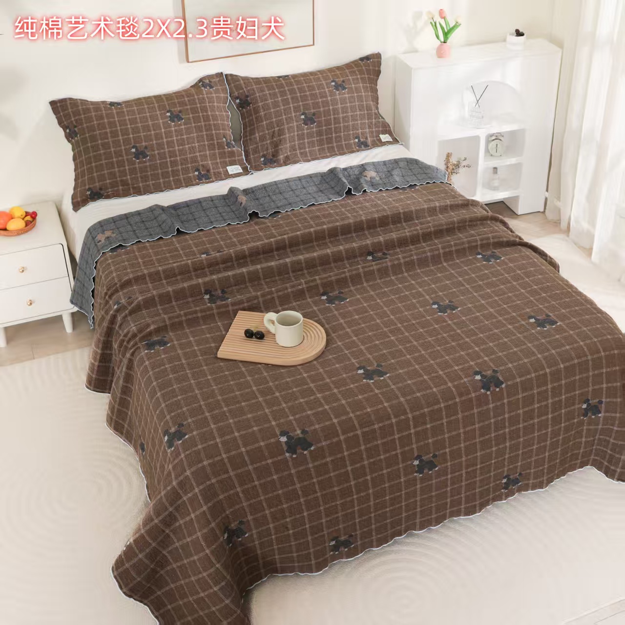 【纯棉床盖】200/230全棉加厚纱布毯床盖