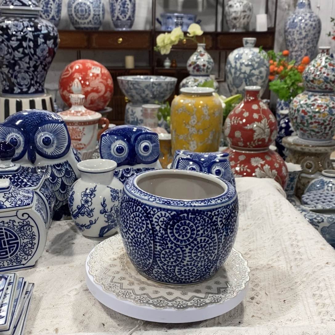 【闪购商品】摆件陶瓷花缸摆件……