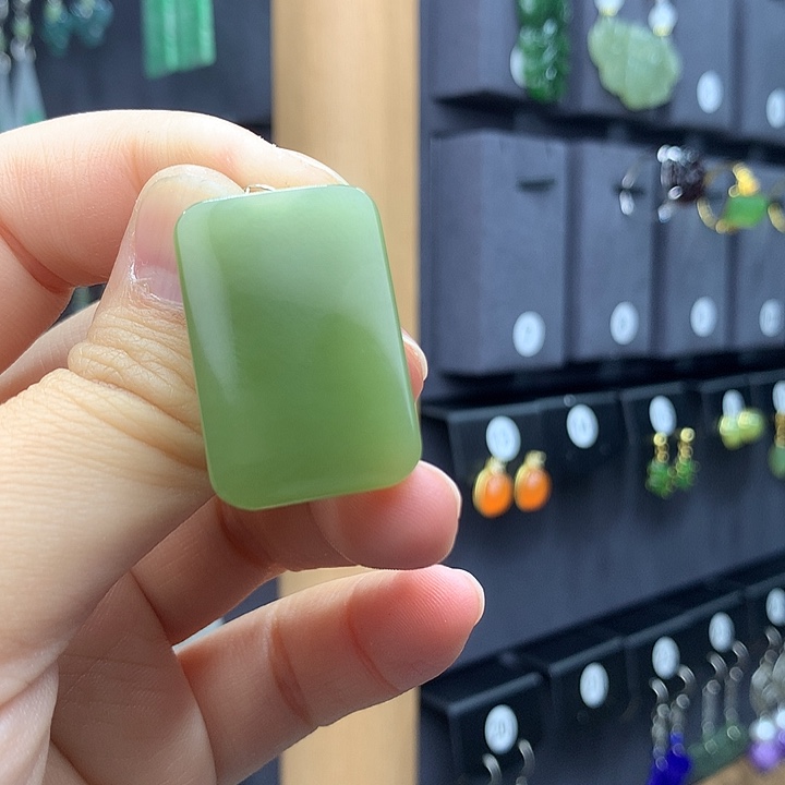 和田玉耳饰银S925镶嵌小*干