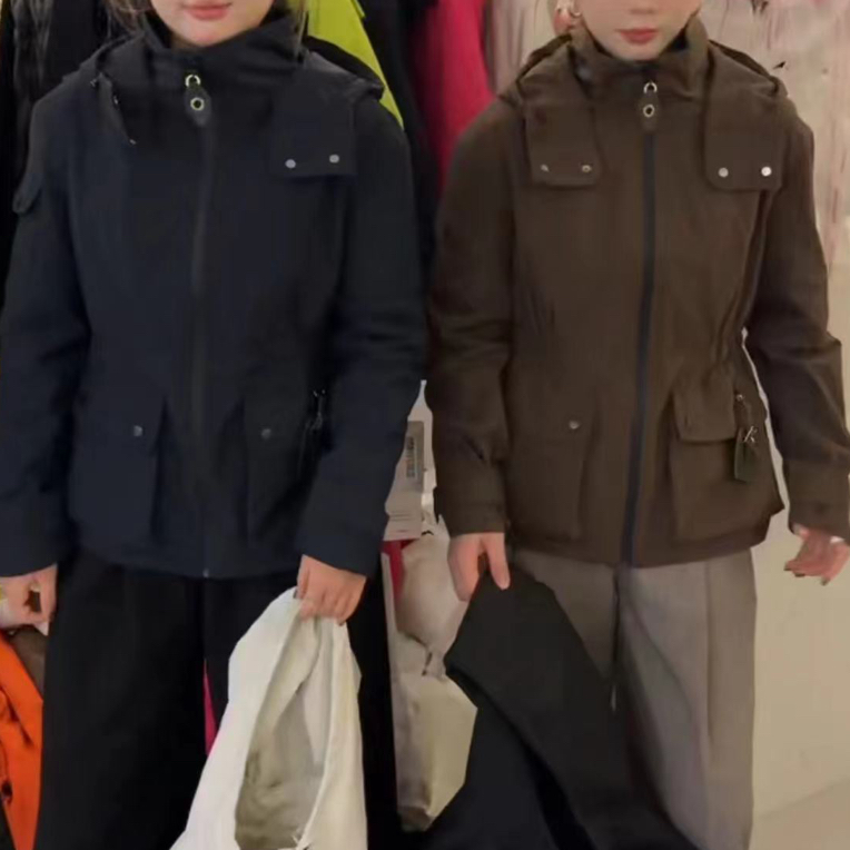 邹先森6691-30杭州品牌立领连帽工装外套时尚显瘦外套百搭纯色