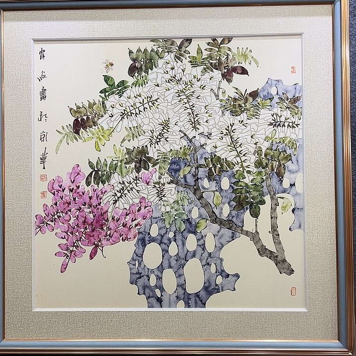 国画知鱼之乐纯手绘