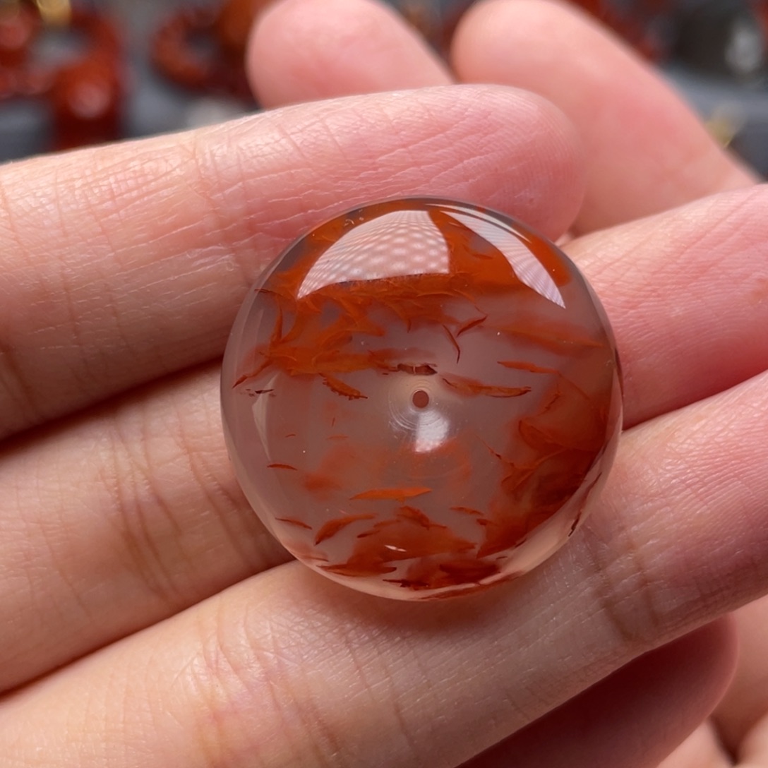 南红玛瑙未镶嵌珠宝奇石平安扣吊坠