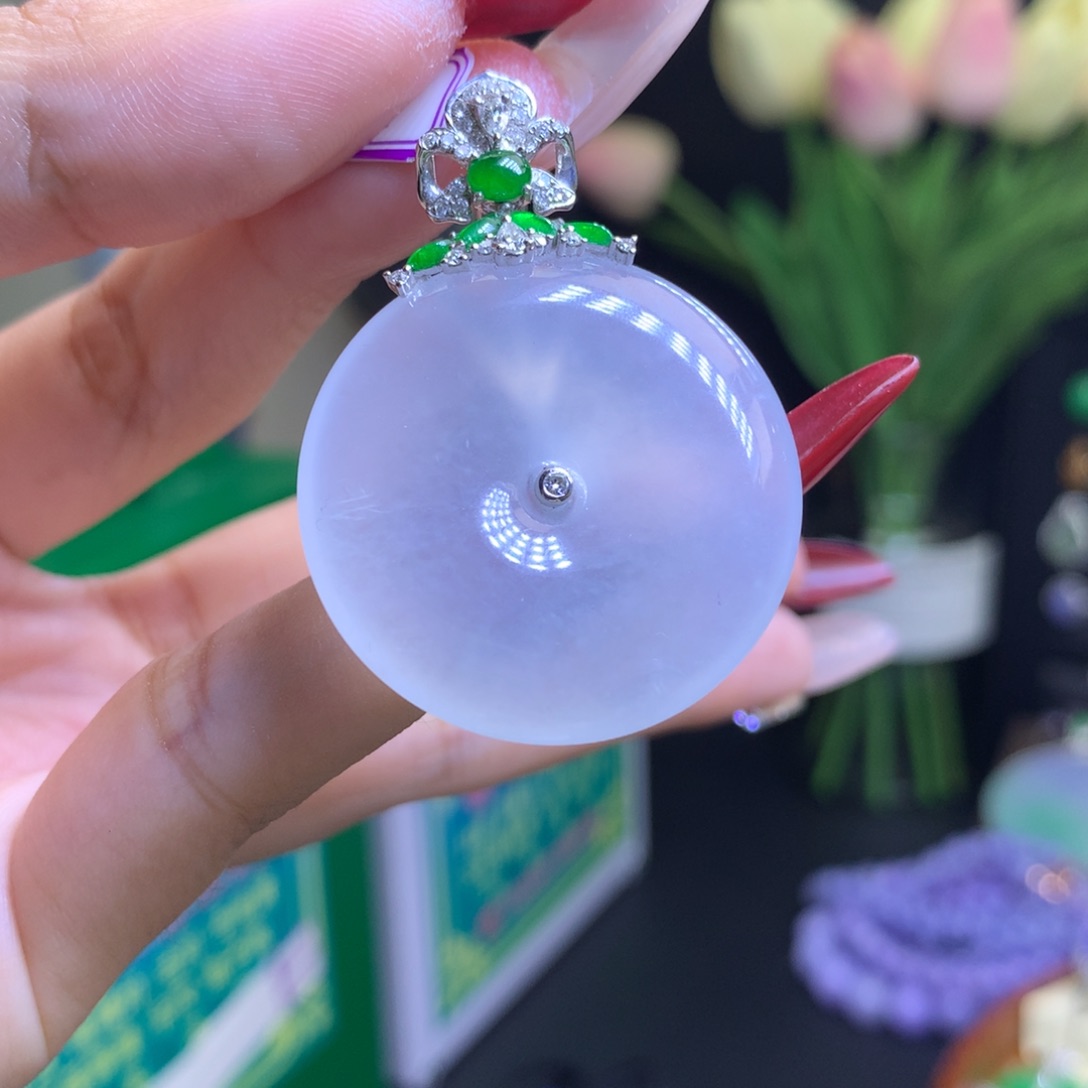 翡翠颈饰18K金镶嵌天然