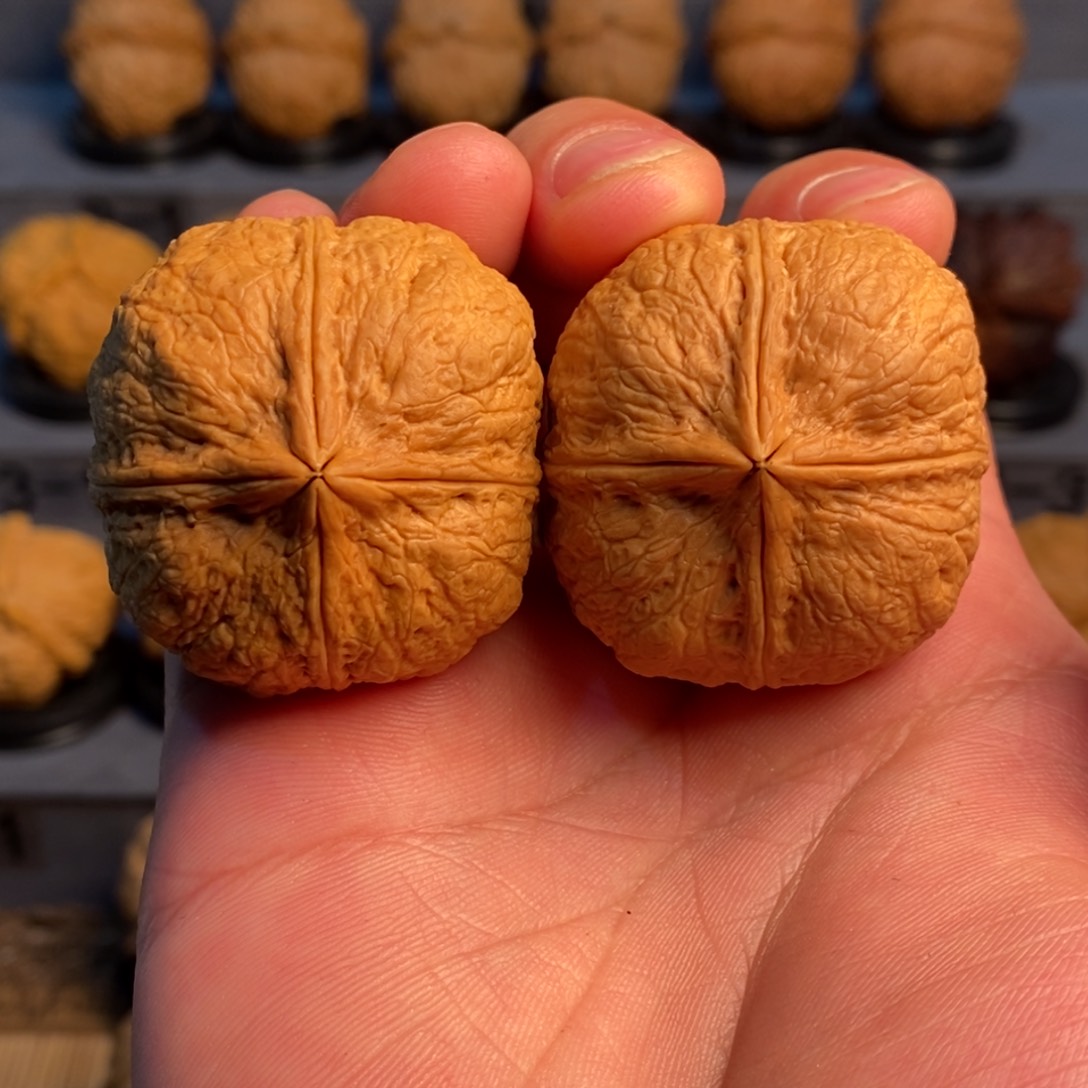 把件文玩核桃浮**鹤四棱