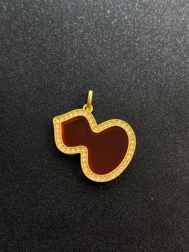 18k金 Au750 吊坠 送银项链 a584