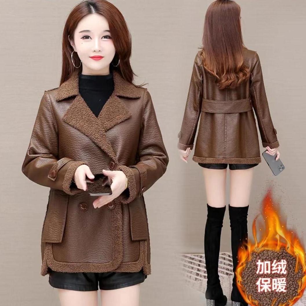 25新款秋冬海宁女款外套宽松两面穿皮衣NS