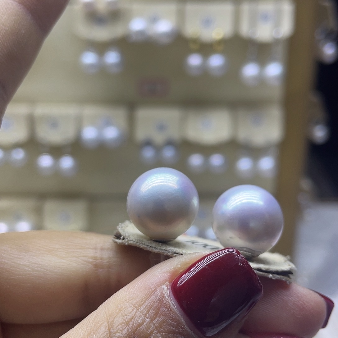 淡水珍珠耳饰银S925镶嵌