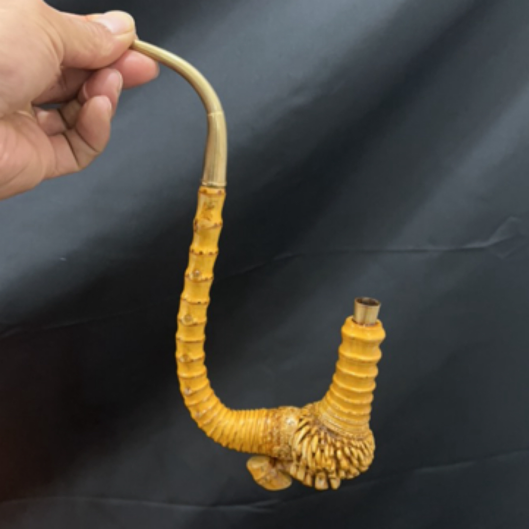 金竹麻线节烟斗总长26公分