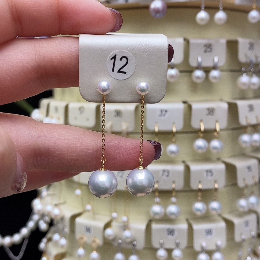 淡水珍珠耳饰银S925镶嵌