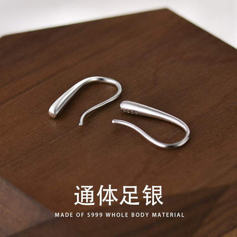足银耳饰 999女个性小众百搭耳钩养耳洞耳饰足银耳环