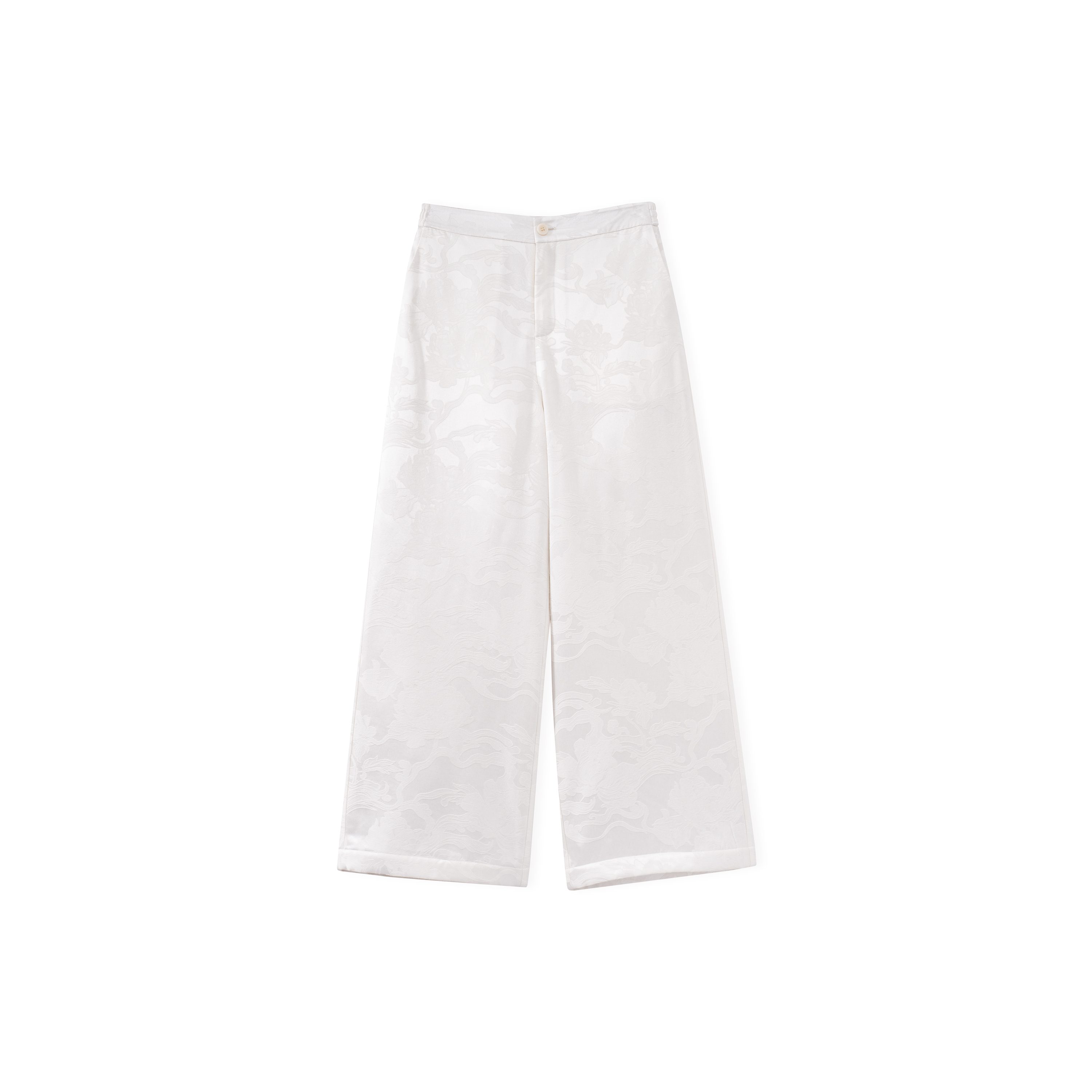 景年-YZ202516新中式桑蚕丝百搭中国风休闲裤提花文艺加棉裤子