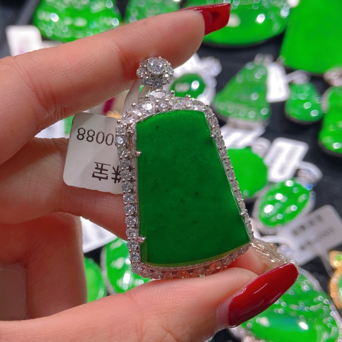 翡翠吊坠(不含链)银S925镶嵌