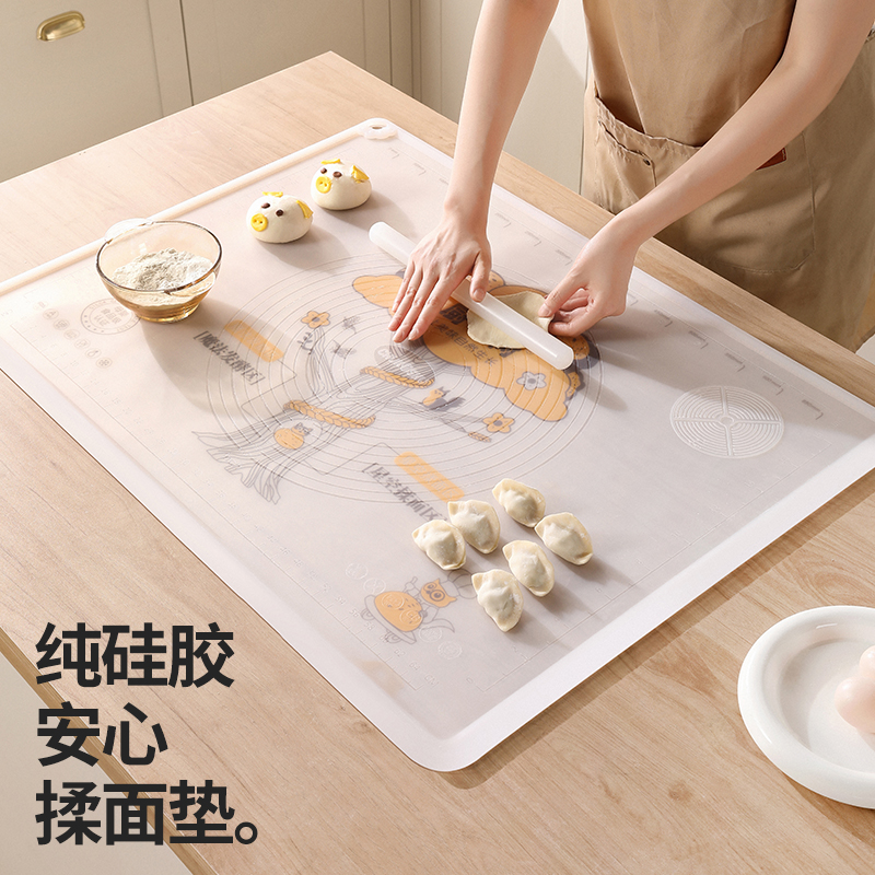 厨可树新款母婴级铂金软硅胶揉面垫食品级不粘不滑耐高温无味加厚